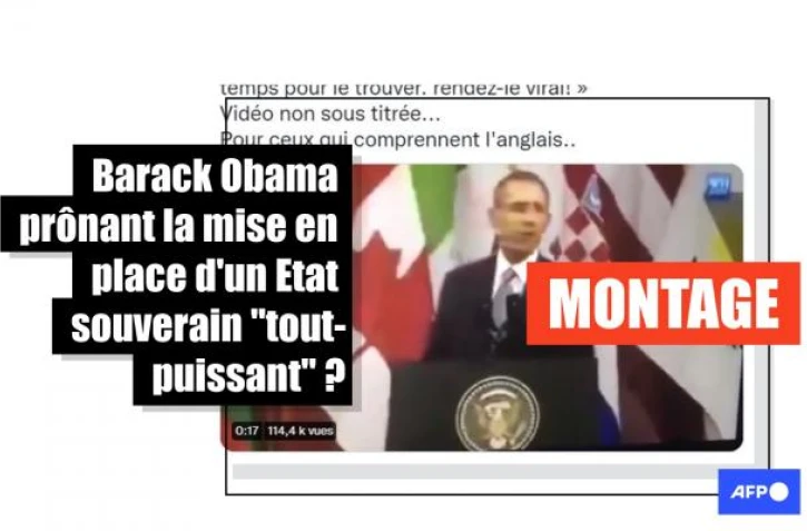   Attention à ce montage de Barack Obama estimant que les individus doivent "abandonner leurs droits" au profit d'un "souverain tout-puissant"