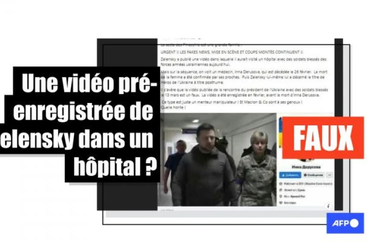   La vidéo de la visite de Zelensky dans un hôpital ne montre pas une femme décédée en février 2022
