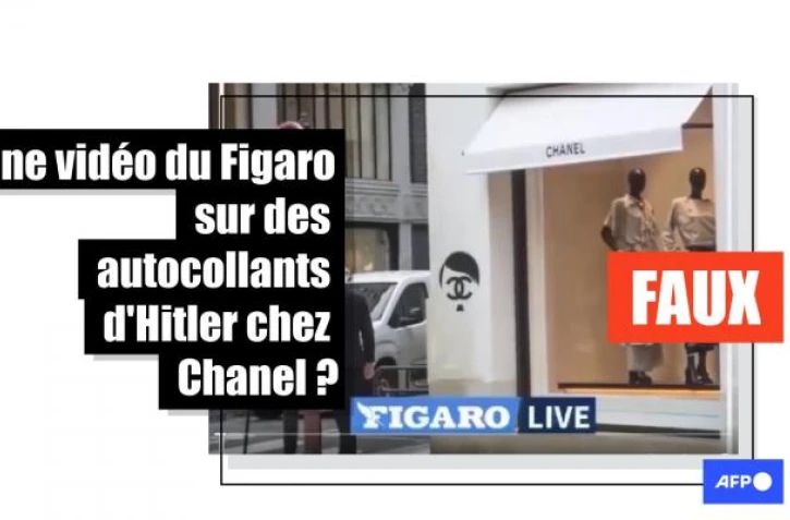   Attention à cette fausse vidéo du Figaro qui prétend montrer des autocollants d'Hitler sur des boutiques Chanel