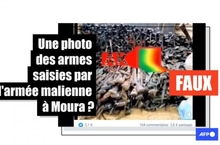   Attention, cette image ne montre pas des armes saisies par l'armée malienne