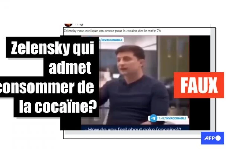   Zelensky affirme qu'il consomme de la cocaïne ? Attention, c'est un montage