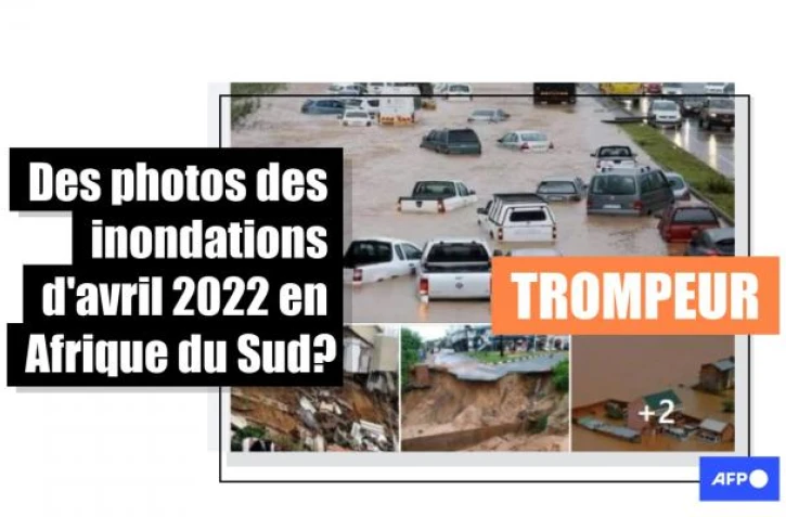   Attention, plusieurs de ces images ne montrent pas les inondations d'avril 2022 en Afrique du Sud
