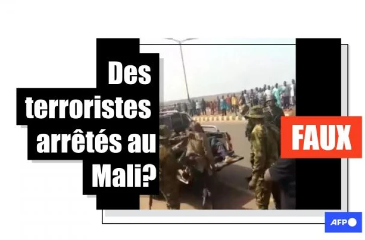   Cette vidéo ne montre pas des "terroristes" arrêtés au Mali; elle a été prise au Nigeria