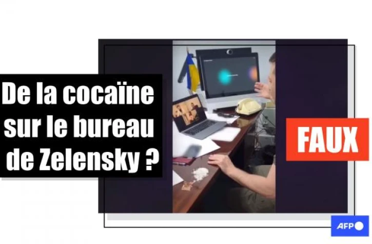   Zelensky filmé avec de la cocaïne sur son bureau ? C'est une vidéo truquée