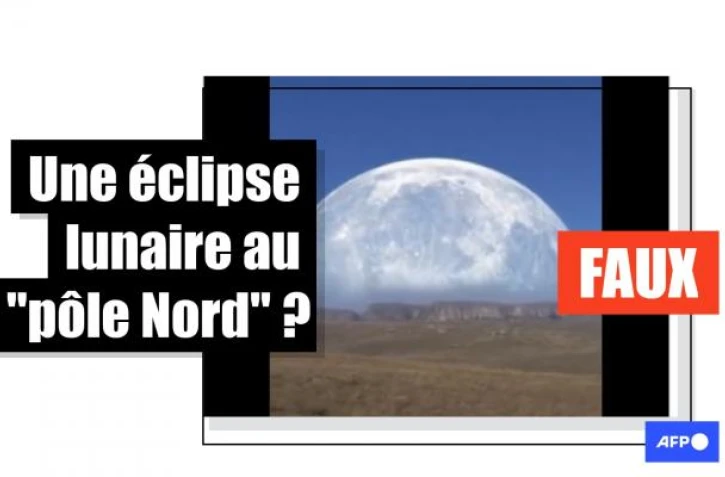   Une éclipse lunaire au "pôle Nord" ? C'est un montage