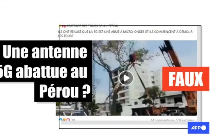   Une antenne 5G "abattue" au Pérou ? Attention à cette vidéo trompeuse