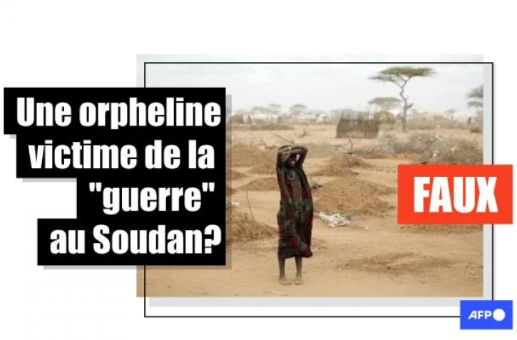   Cette photo d'enfant a été prise dans un camp de réfugiés au Kenya, et non au Soudan