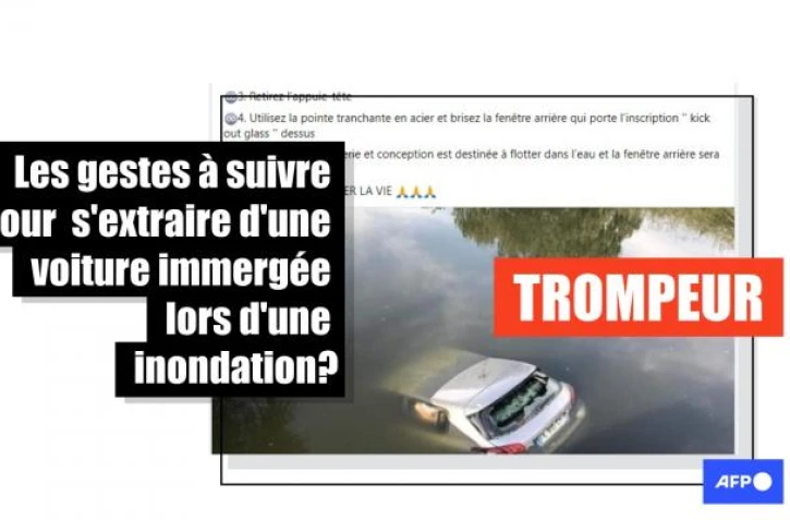   "N&rsquo;ouvrez pas la fenêtre" : attention à ces prétendus conseils à suivre à bord d'une voiture immergée
