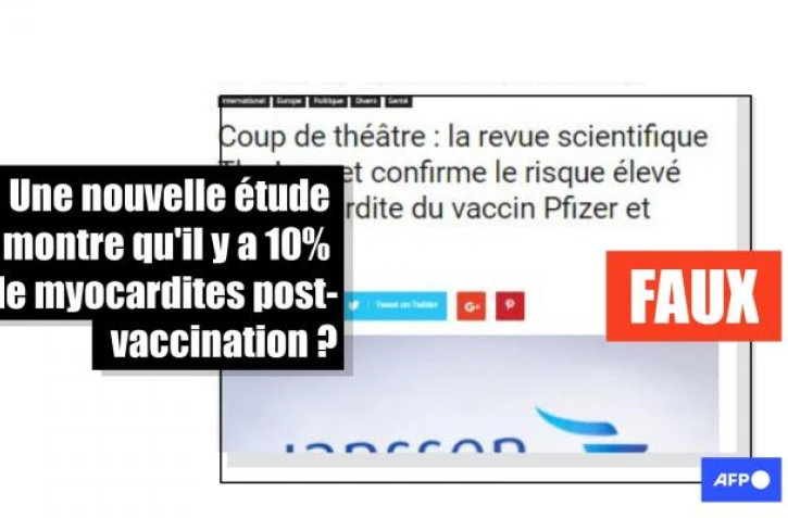   "Coup de théâtre", "10%" de myocardites post-vaccination : attention aux interprétations trompeuses d'une étude parue dans le Lancet