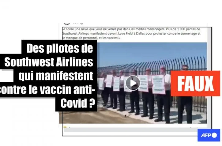   Non, cette vidéo ne montre pas des pilotes de Southwest Airlines manifester contre "les vaccins"