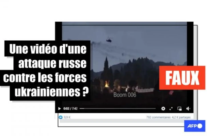   Cette vidéo ne montre pas des affrontements entre la Russie et l'Ukraine: c'est une séquence de jeu vidéo