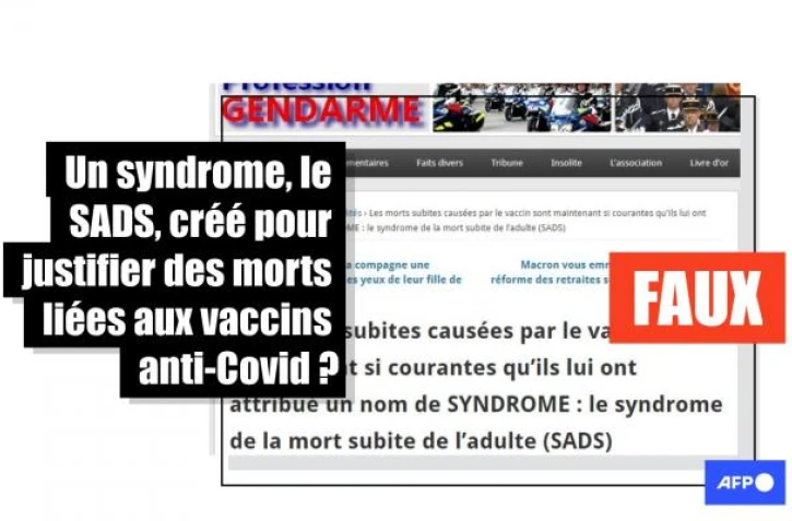   Non, le SADS ou "syndrome de la mort subite des adultes" n'a pas été créé pour justifier des morts liées au vaccin anti-Covid