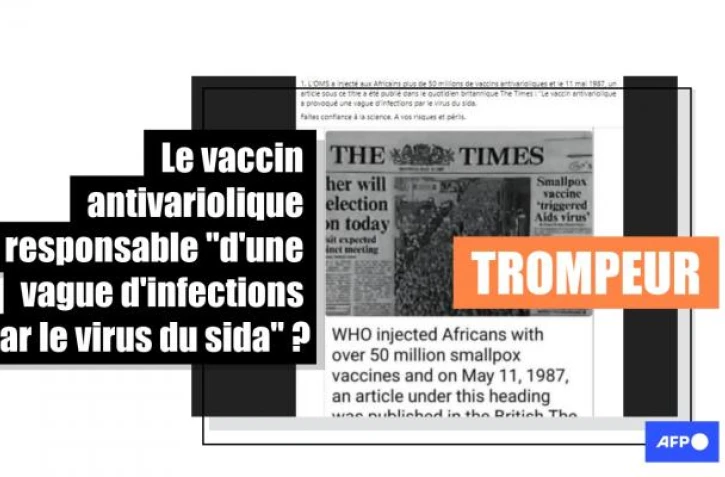   Il n'existe aucune preuve que le vaccin contre la variole ait provoqué "une vague d'infections par le virus du sida"