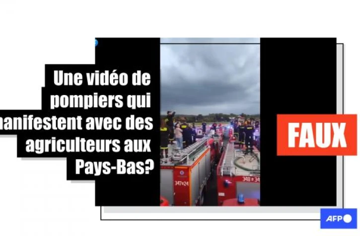   Ces pompiers participent à une action caritative en Pologne, et non à une manifestation d'agriculteurs aux Pays-Bas