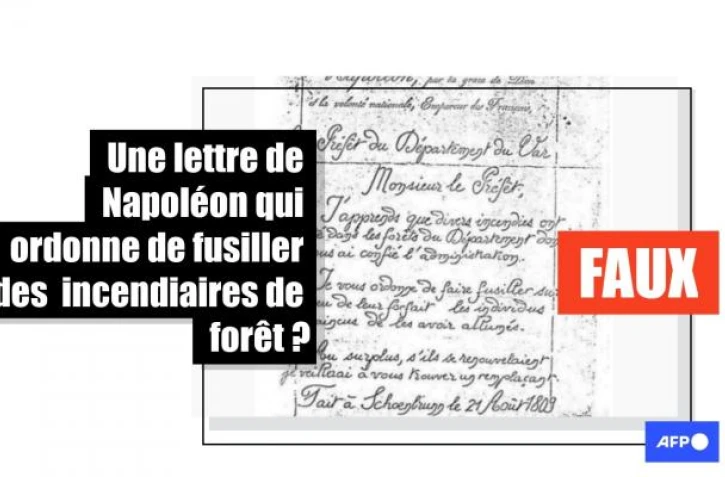   Cette lettre de Napoléon qui ordonnerait de faire fusiller des pyromanes est un faux selon les experts