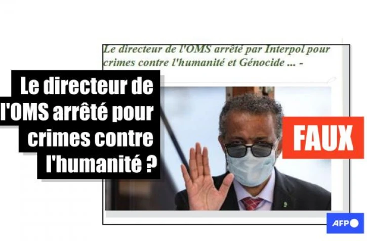   Non, le directeur de l'OMS n'a pas été "arrêté par Interpol" : l'affirmation vient d'un article satirique