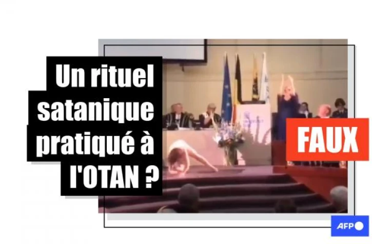   Cette vidéo montre une représentation artistique dans une université belge et non à l'Otan
