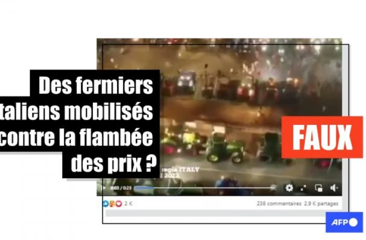   Des fermiers italiens mobilisés contre l'inflation ? Non, cette vidéo immortalise une fête dans le Piémont