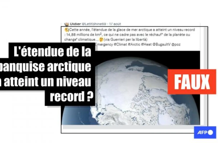   Non, l'étendue de la glace de mer arctique n'a pas atteint un niveau record
