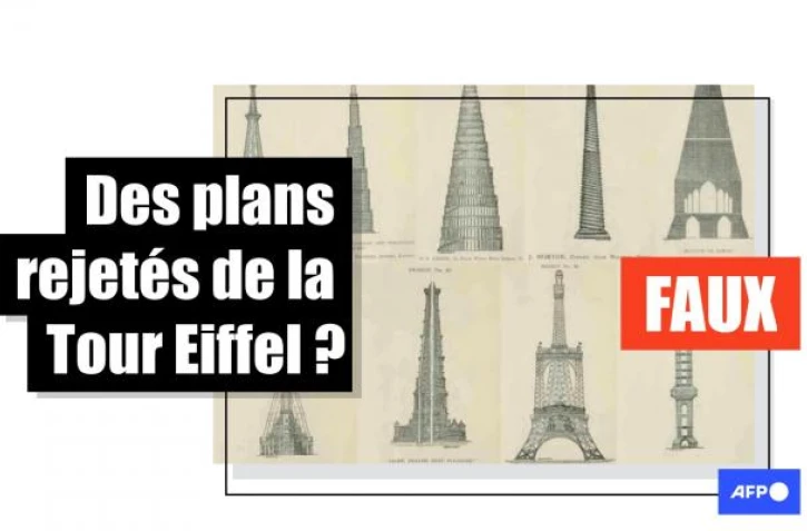   Cette image ne montre pas différents designs rejetés de la Tour Eiffel