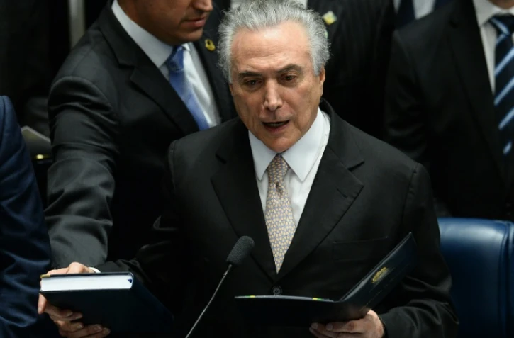 Michel Temer prête serment devant les députés brésiliens, à Brasilia, le 31 août 2016