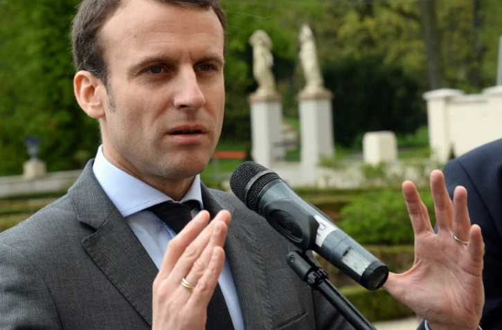 Le ministre de l?Économie Emmanuel Macron, à Varsovie le 22 avril 2016