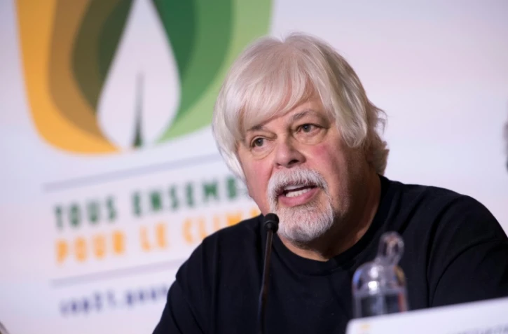 Paul Watson lors d'une conférence de presse le 10 décembre 2015 à Paris en marge de la COP21