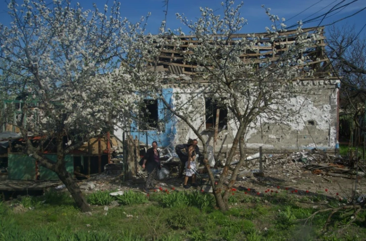 Une maison détruite à Marioupol, le 29 avril 2022 en Ukraine