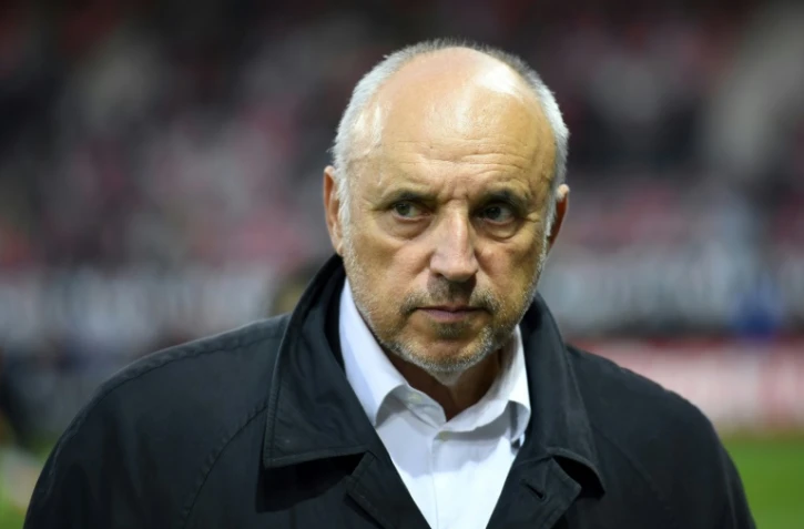 Le président de Rennes René Ruello avant le coup d'envoi du match face à Guingamp au Roudourou, le 14 octobre 2017