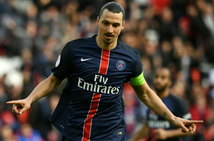 Zlatan Ibrahimovic, auteur d'un doublé pour Paris face à Caen au Parc des Princes, le 11 avril 2016