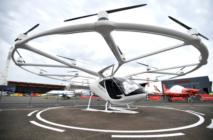 Un taxi aérien "Volocity" exposé lors du Salon international de l'aéronautique et de l'espace à l'aéroport de Paris-Le Bourget, le 18 juin 2023