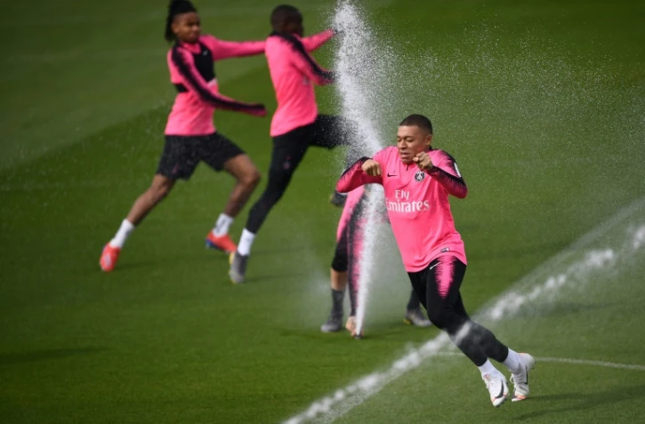 L'attaquant du PSG Kylian Mbappé lors d'un entraînement le 2 avril 2019 au Camp des Loges
