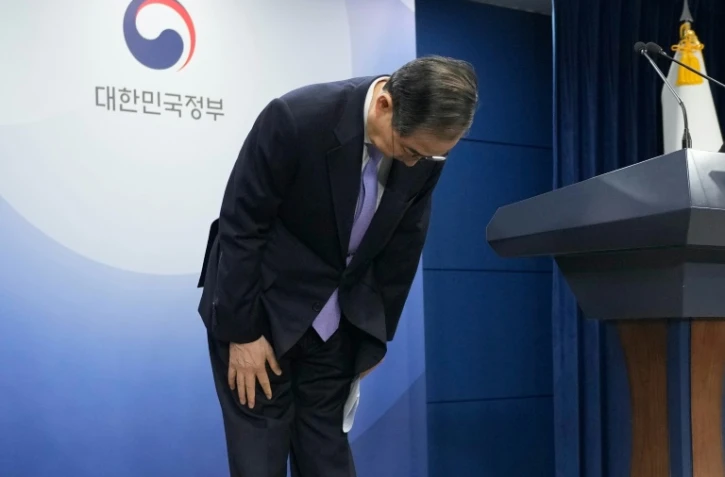 Le président sud-coréen par intérim et Premier ministre Han Duck-soo, le 24 mars 2025 à Séoul