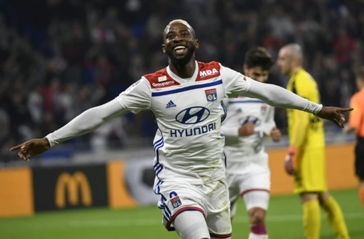 L'attaquant de Lyon Moussa Dembélé buteur lors de la victoire 2-0 à domicile face à Nîmes en 10e journée de L1 le 19 octobre 2018