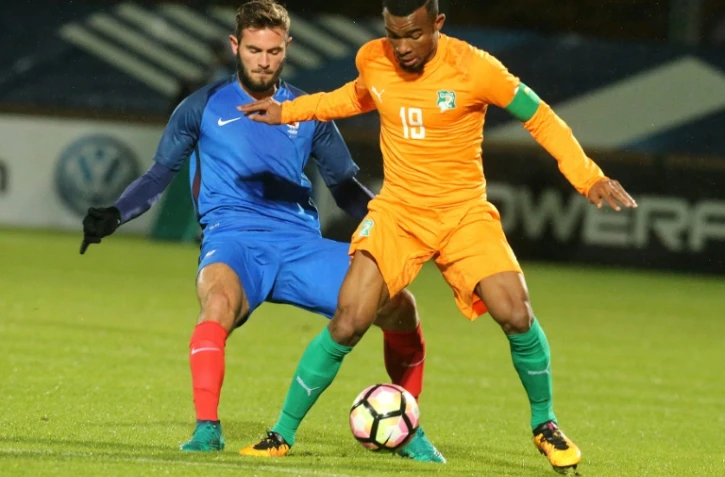 Le milieu de terrain français Lucas Tousart lors d'un match amical avec les Espoirs contre la Côte d'Ivoire, le 10 novembre 2016 à Beauvais
