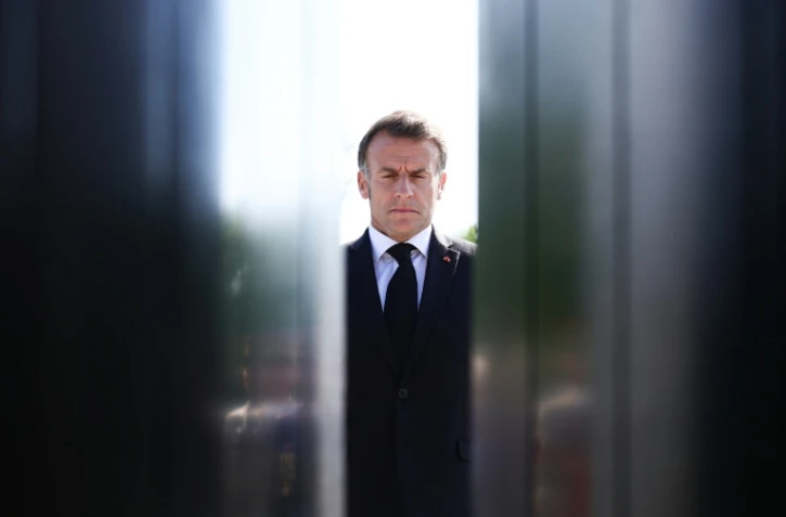 Le président français Emmanuel Macron lors des commémorations du 8-mai 1945, le 8 mai 2026 à Paris  