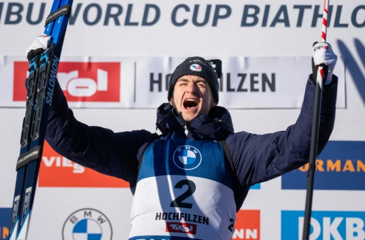 Le Français Eric Perrot, vainqueur de la poursuite de Hochfilzen (Autriche), le 13 décembre 2025