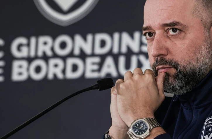 Le président des Girondins de Bordeaux Gerard Lopez, lors d'un point presse au centre d'entraînement du club au Haillan, le 7 juillet 2022 