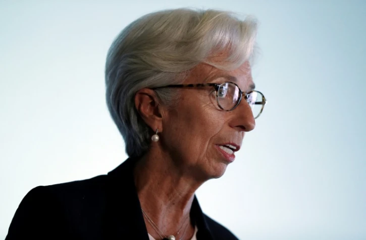 Christine Lagarde, directrice générale du FMI, lors d'une conférence à Londres le 29 septembre 2017  