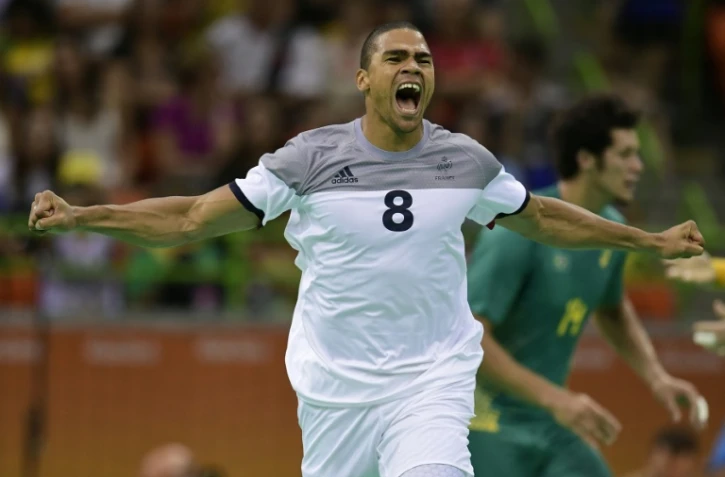 Le handballeur français Daniel Narcisse lors du quart de finale contre le Brésil, le 17 août 2016 aux JO de Rio