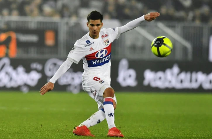 L'attaquant de Lyon Houssem Aouar lors du déplacement à Bordeaux le 28 janvier 2018 