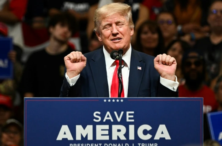 L'ancien président américain Donald Trump durant un meeting à Anchorage, en Alaska, le 9 juillet 2022