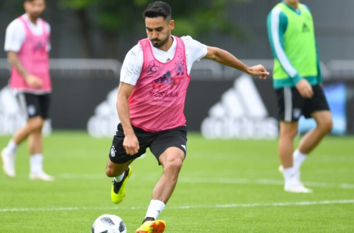 Le milieu de terrain allemand Ilkay Gündogan lors d'un entraînement, le 13 juin 2018 à Vatutinki près de Moscou
