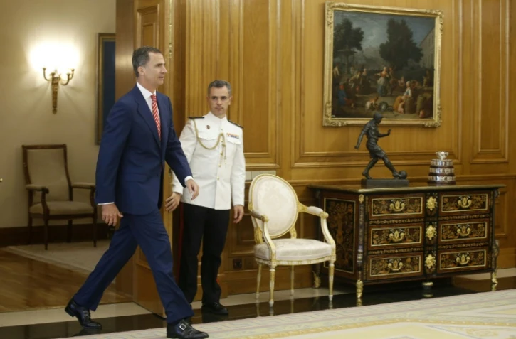 Le roi d'Espagne Felipe VI dans le palais de la Zarzuela Ă Madrid le 28 juillet 2016