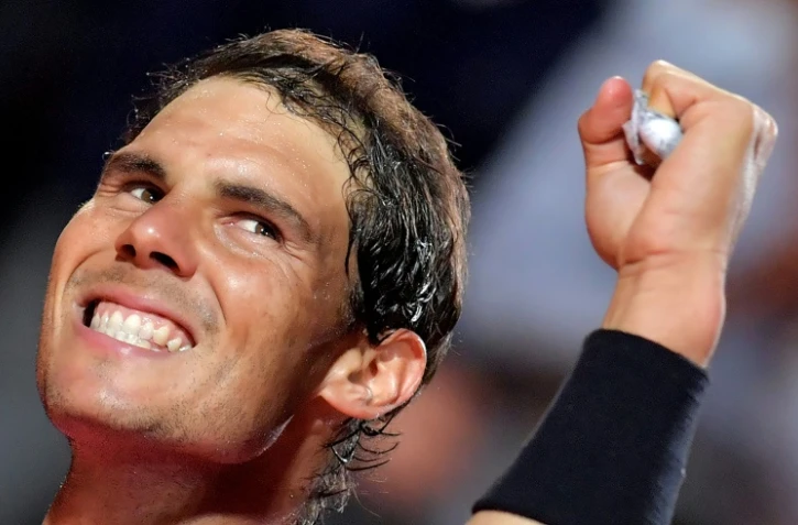L'Espagnol Rafael Nadal aux Masters 1000 de Rome, le 18 mai 2017