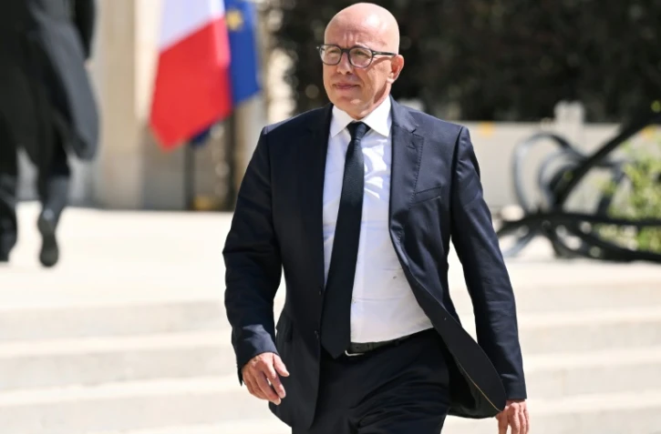 Eric Ciotti, président des Républicains, arrive à l'Elysée pour rencontrer le président Emmanuel Macron, le 26 août 2024 à Paris