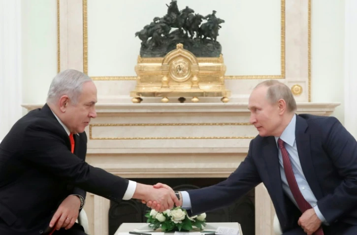 Le président russe Vladimir Poutine rencontre le Premier ministre israélien Benjamin Netanyahu au Kremlin, à Moscou le 30 janvier 2020