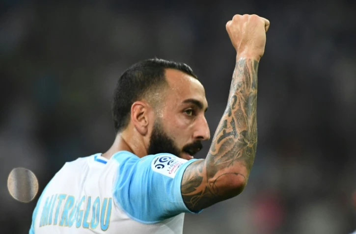 L'attaquant de Marseille Konstantinos Mitroglou lors de la réception de Guingamp le 16 septembre 2018
