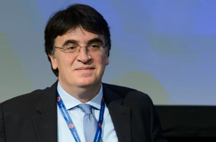 ÂLe Grec Theodore Theodoridis, le 25 fĂ©vrier 2016 Ă Zurich lors d'un congrĂšs de l'UEFA