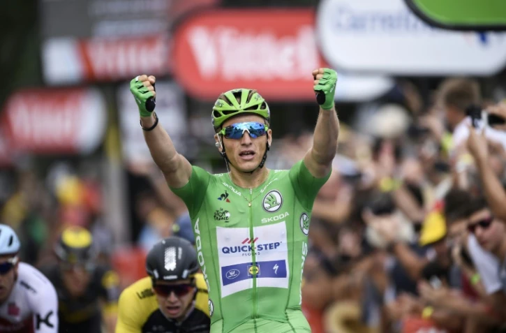 L'Allemand Marcel Kittel vainqueur de sa 4e étape sur le Tour de France, le 11 juillet 2017 à Bergerac